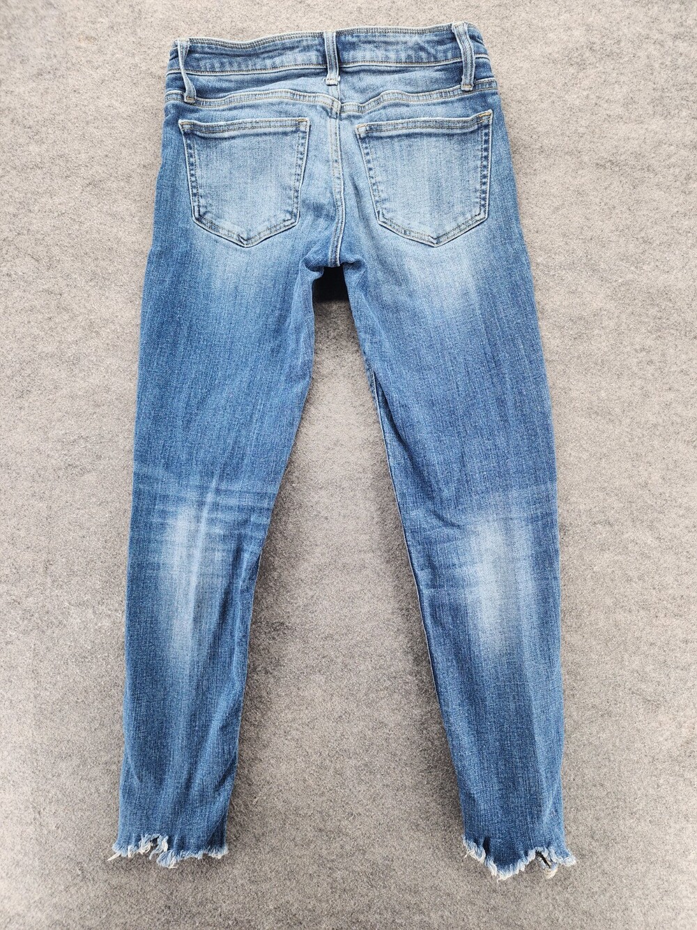 Daytrip Jeans Womens 27 Lynx Ankle Skinny Distressed Blue Denim Raw Cuff - Picture 2 of 11